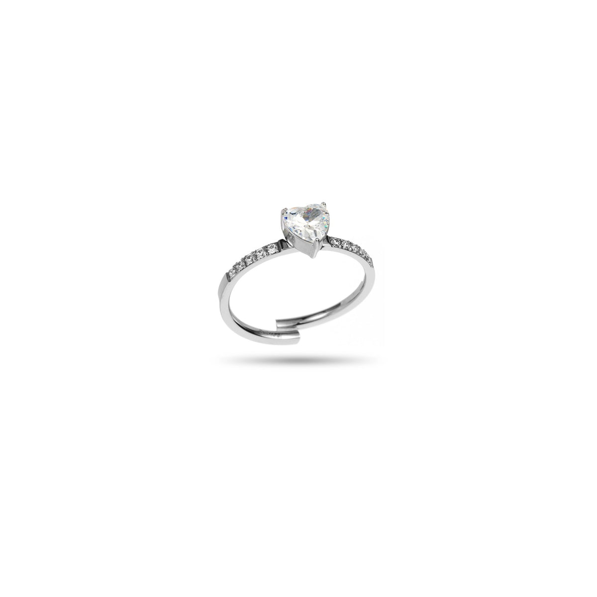 Emmely hopeanvärinen sydänsormus 316L-kirurginteräksestä