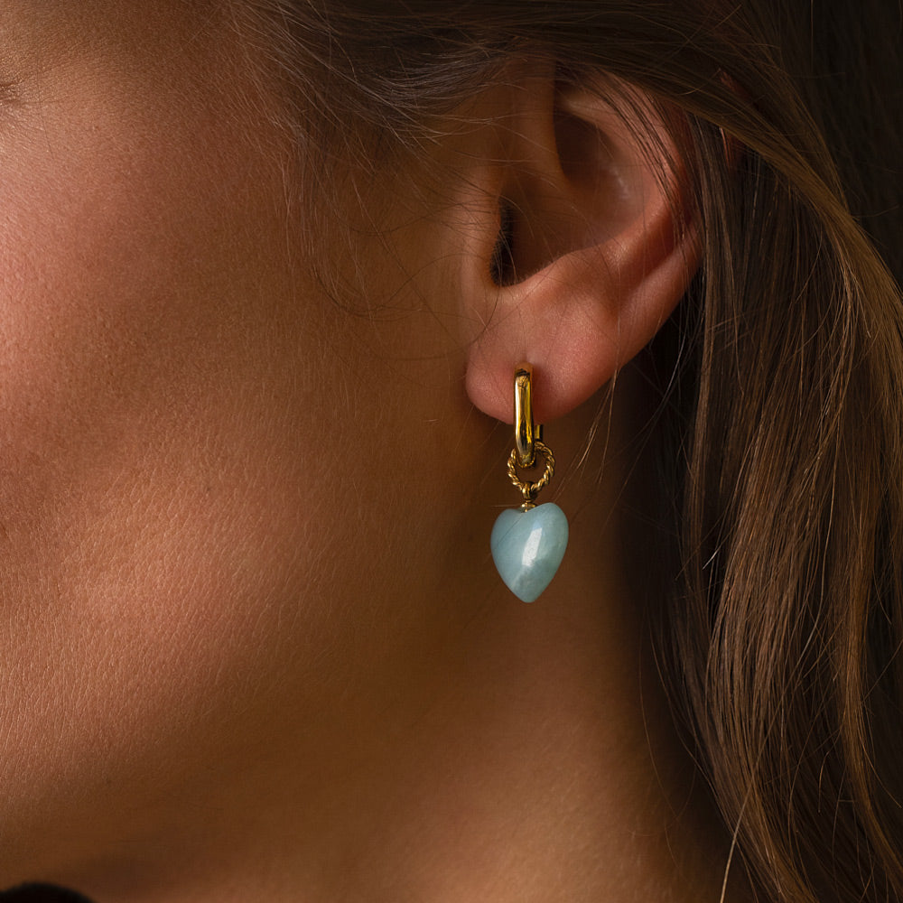 BOHM PARIS | Boucles Carleena - mustat sydänkorvakorut