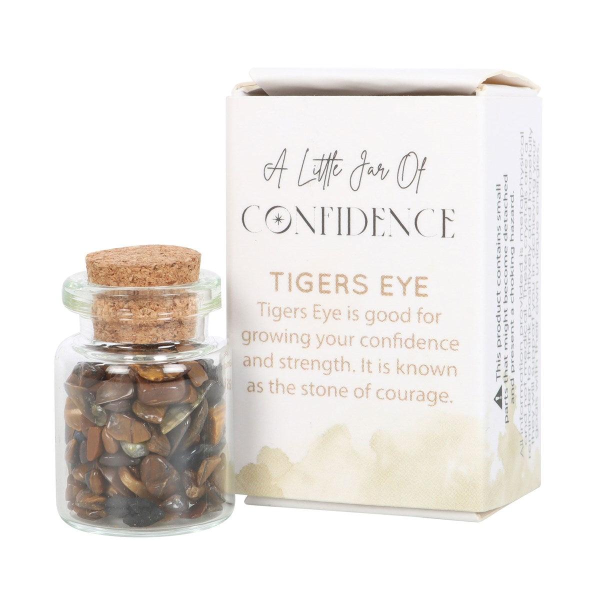 Jar of Confidence, Tigers Eye -tiikerinsilmä kivipullo "itseluottamus"