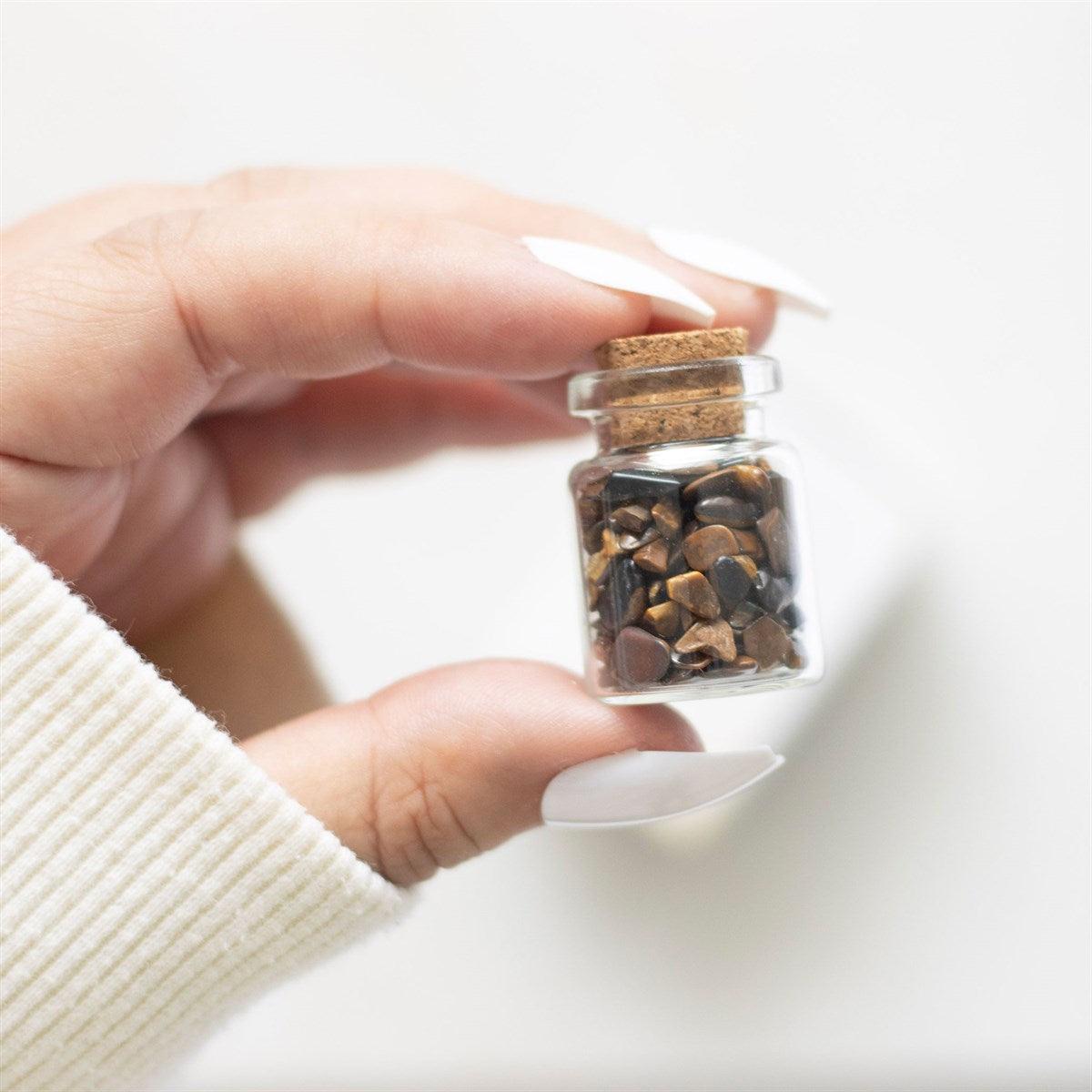 Jar of Confidence, Tigers Eye -tiikerinsilmä kivipullo "itseluottamus"