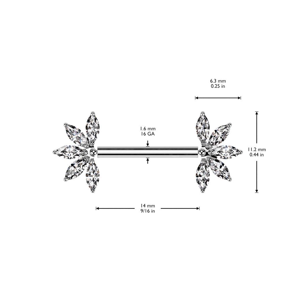 Nännikoru, Lux Titanium Barbell -titaaninen push in tappi (kulta)
