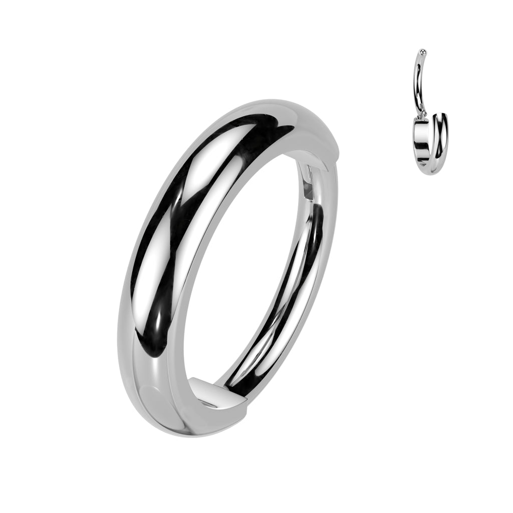 Lävistysrengas 1,2mm, Titanium Pure Band – leveä sileäpintainen titaaniclicker (hopea)