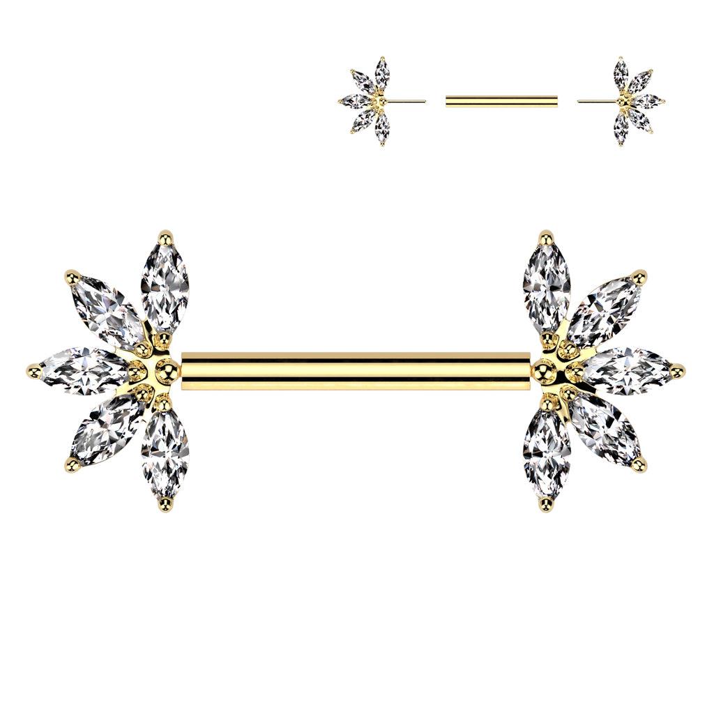 Nännikoru, Lux Titanium Barbell -titaaninen push in tappi (kulta)