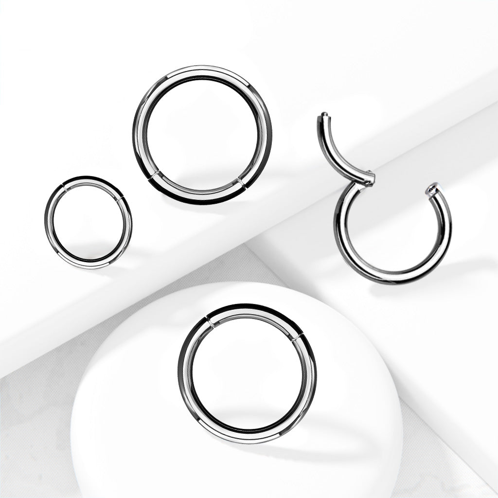 Lävistysrengas 1mm, Essential Steel – sileä kirurginteräs clicker (hopea)