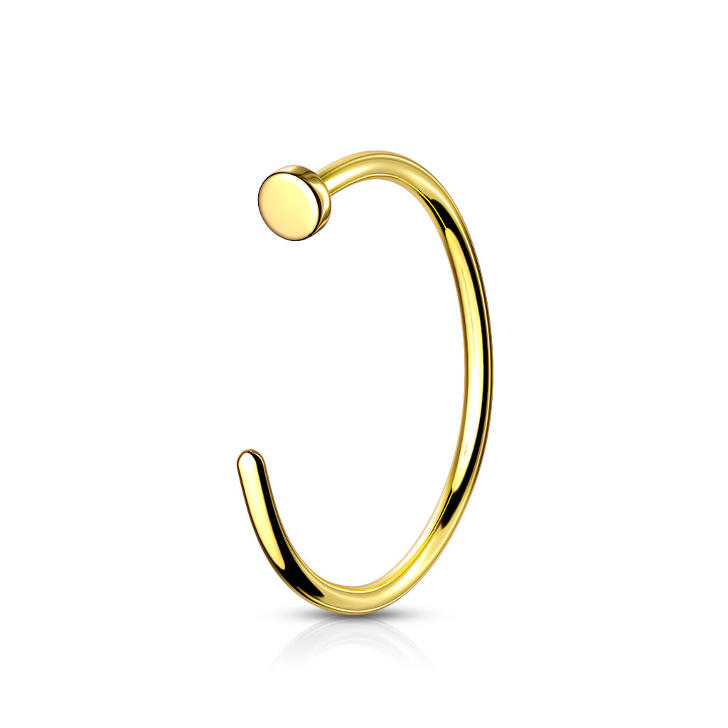 Titaaninen lävistysrengas 0,8mm, Open Arc –kultainen rengas