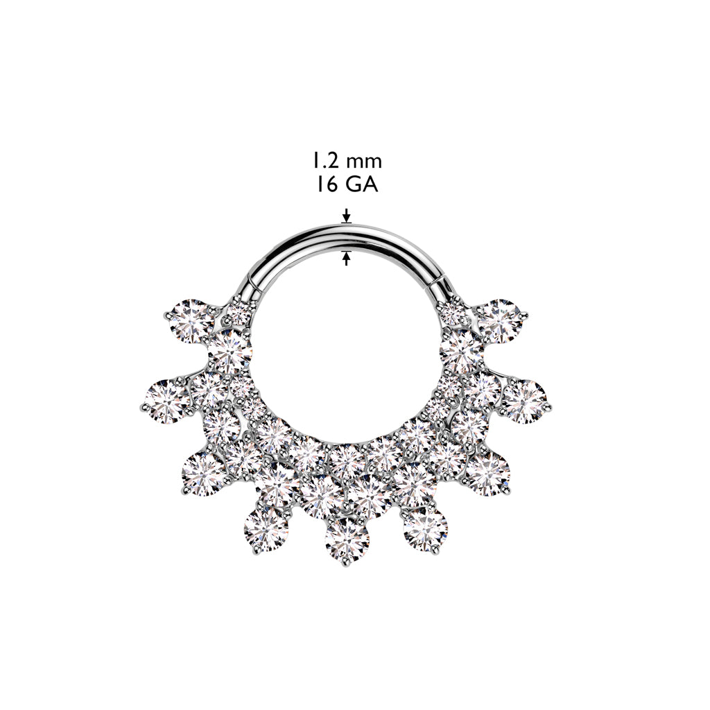Lävistysrengas 1,2mm, Titanium Fan CZ -titaaninen clicker