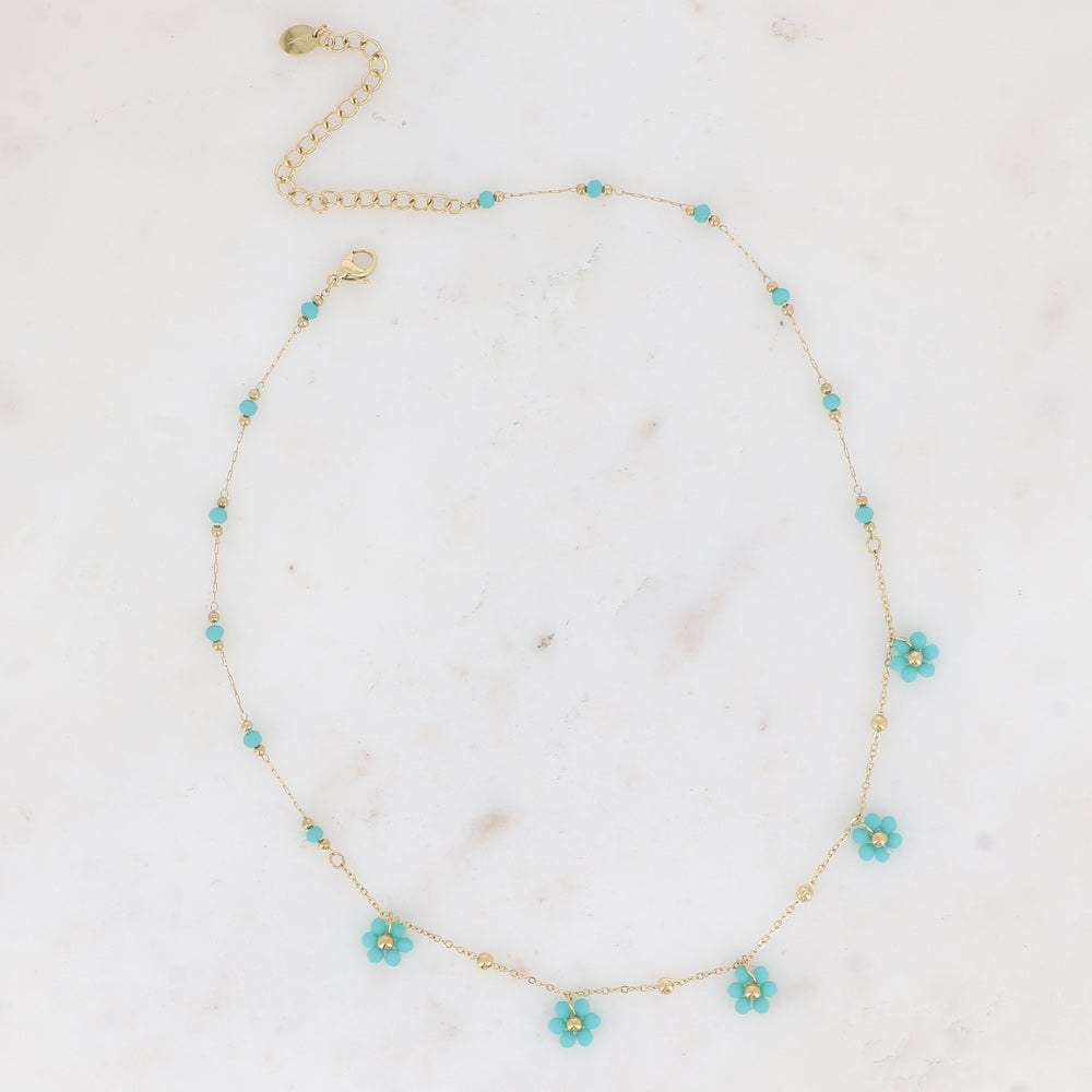 BOHM PARIS | Collier Azur Bloom – turkoosi kukkakaulakoru