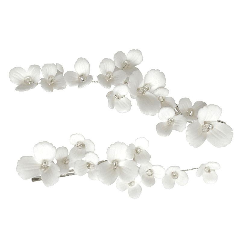 ATHENA BRIDAL | Zoe -kukkakoristeinen hiuskorupakkaus (hopea)