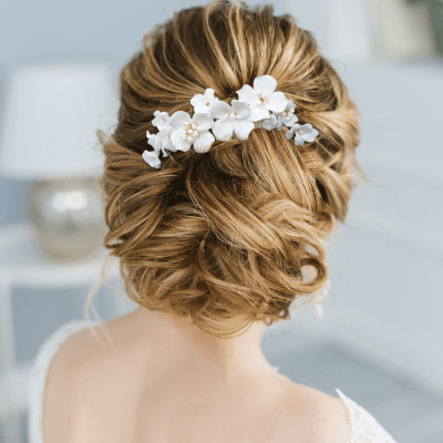 ATHENA BRIDAL | Noémie -kukkakoristeinen hiuskoru (kulta)