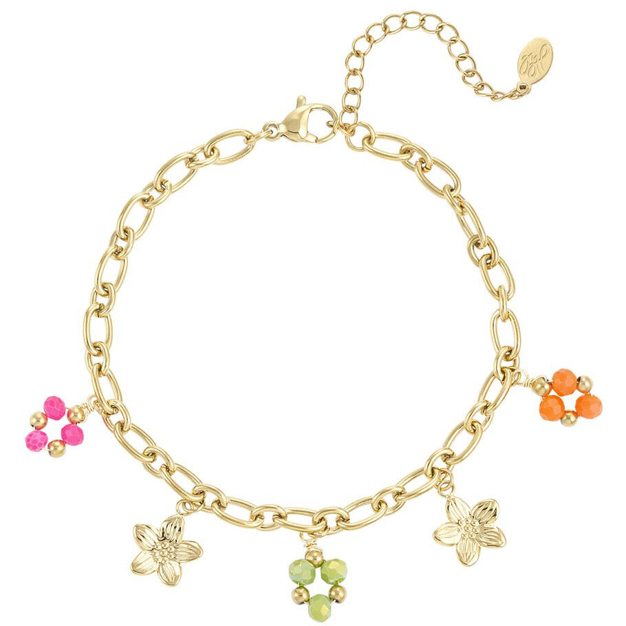 FRENCH RIVIERA | Happy Place – colorful flower and pearl mascot bracelet 