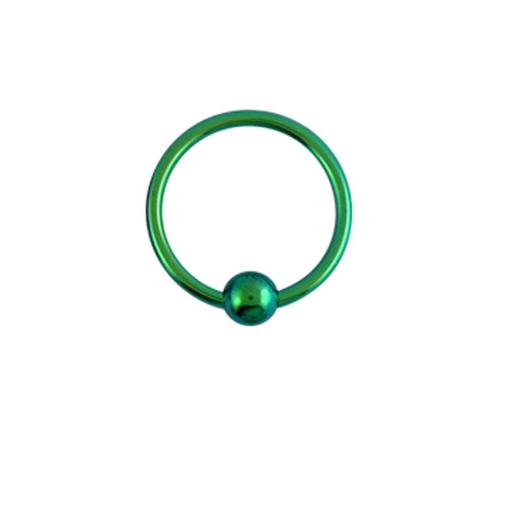Lävistysrengas 1.2mm, Titanium BCR -värillinen pallolukkorengas ⌀8mm